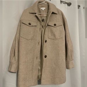 TOPSHOP twill shacket in oat beige jacket coat fall winter warm 4